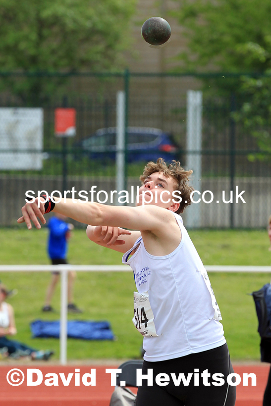 Men and Boys shot putt, 2022 North Eastern Track and Field Champs., Middlesbrough. David T. Hewitson/Sports for All Pics